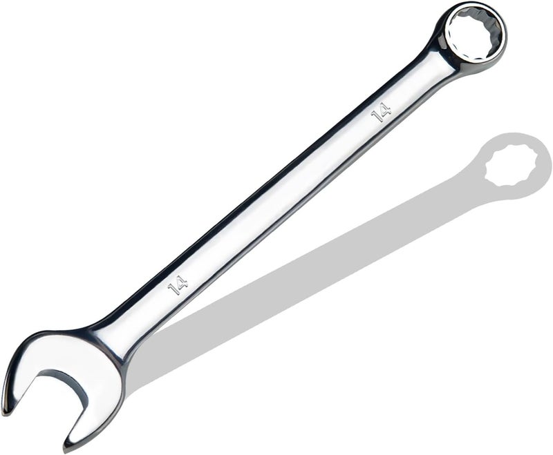 pgroup 14mm Metric Combination Wrench, CR-V Steel with Mirror Polish, 12-Point Design, 15-Degree Offset, Perfect for Auto Repair, Household, Car & Truck Emergency - Image 1